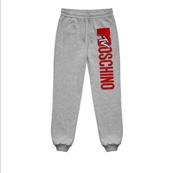 grey moschino joggers